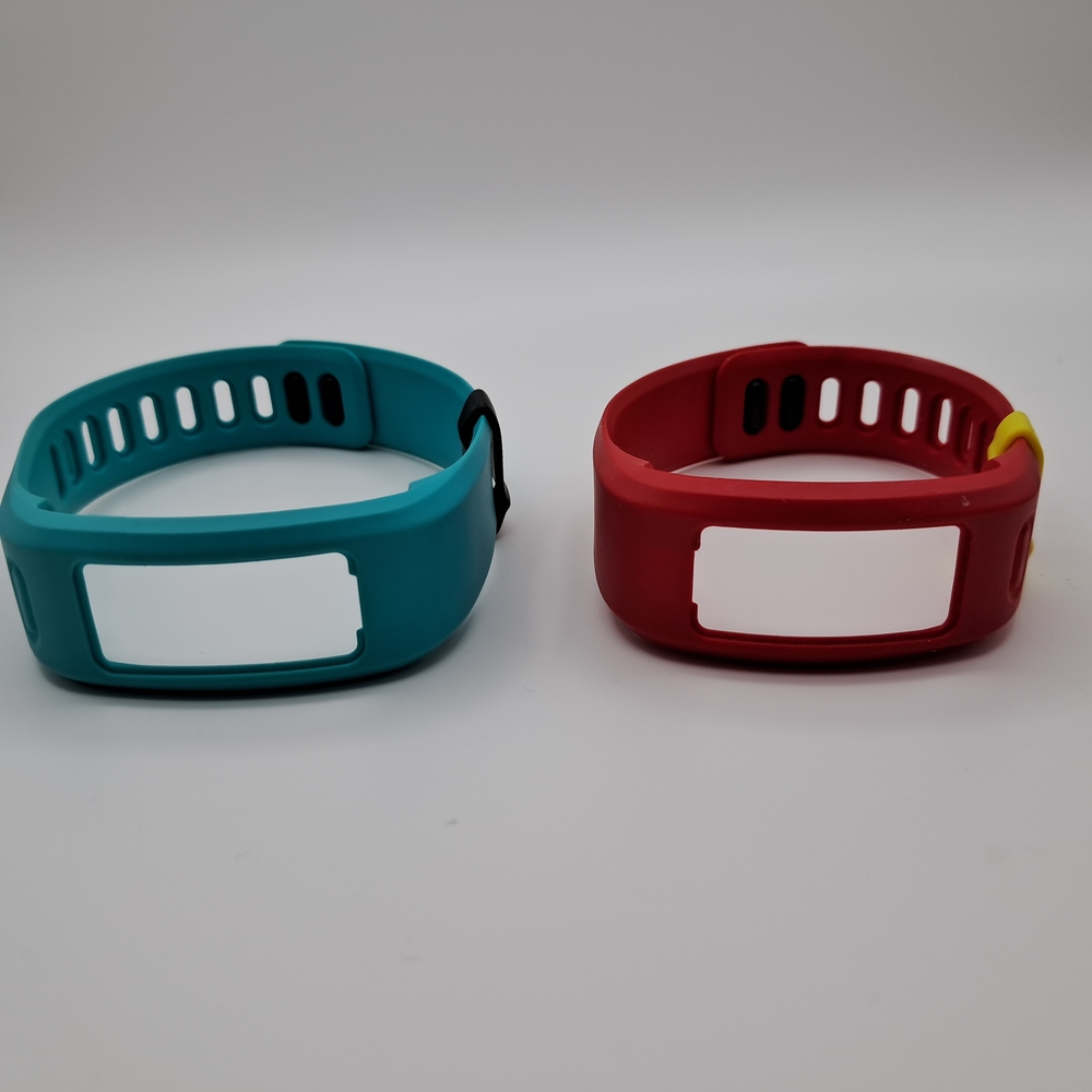 ​Lot of 2 Garmin Vivofit Jr / Jr 2 Replacement Bands - Red & Teal Silicone Strap